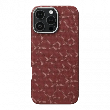 Чохол Pitaka Tactile Woven Monogram Red/Gold для iPhone 16 Pro Max
