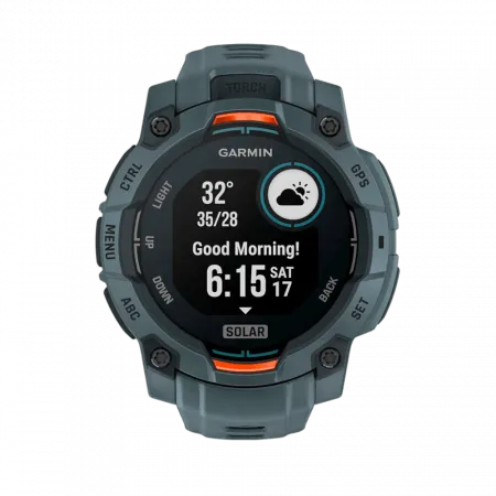 Смарт-годинник Garmin Instinct 3 45 мм, Solar Twilight сірий з Twilight сірим силіконовим ремінцем