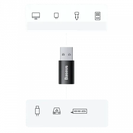 Перехідник OTG Baseus USB to Type-C Black