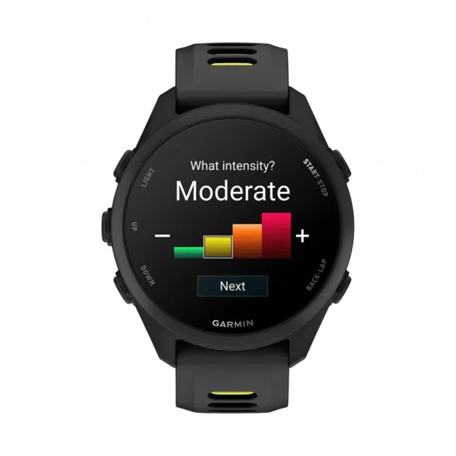Смарт-годинник Garmin Forerunner 170 Black чорний з Black/Amp Yellow чорним/жовтим силіконовим ремінцем