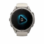 Смарт-годинник Garmin Fenix 9 Pro 43мм, Titanium з Fog Grey/Dark Sandstone сірим/темно сірим силіконовим ремінцем
