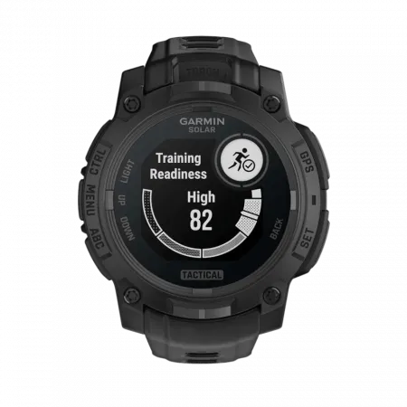 Смарт-годинник Garmin Instinct 3 45 мм, Solar, Tactical Edition Black чорний з чорним силіконовим ремінцем