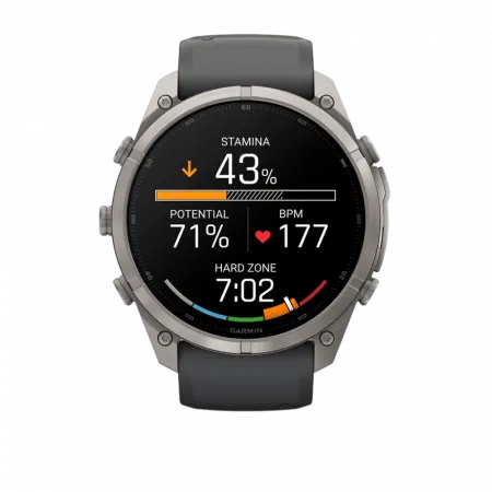 Смарт-годинник Garmin Fenix 9 Pro 51мм, Titanium з Graphite/Black темно-сірим/чорним силіконовим ремінцем