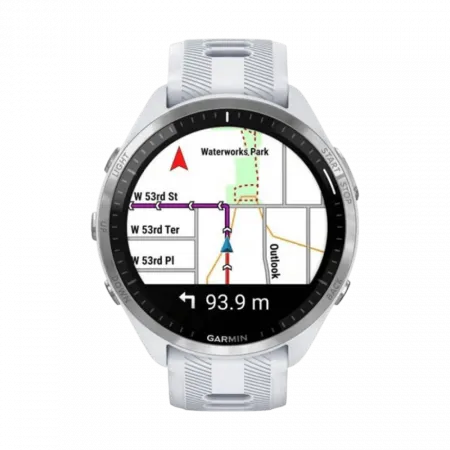 Смарт-годинник Garmin Forerunner 965 Titanium Bezel з Whitestone корпусом та Whitestone/Powder Grey силіконовим ремінцем