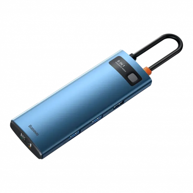 Перехідник Baseus HUB 8-in-1 Type-C Blue