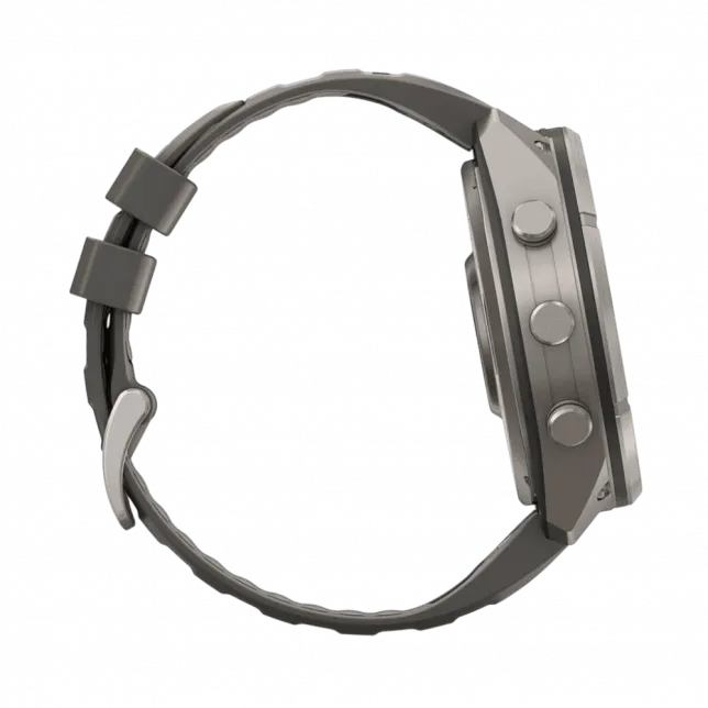 Смарт-годинник Garmin Fenix 9 Pro - inReach, Solar, 51мм Titanium з Pebble Grey темно-сірим силіконовим ремінцем