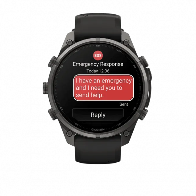 Смарт-годинник Garmin Fenix 9 Pro - inReach, 47мм Carbon Gray DLC Titanium з Black/Pebble Grey чорним/темно-сірим силіконовим ремінцем