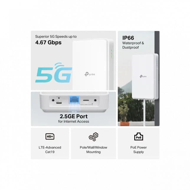 Зовнішній маршрутизатор TP-LINK NE200, 5G, 1x2.5GE LAN (PoE)