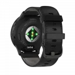 Смарт-годинник Garmin Venu 3 Slate stainless steel bezel з чорним корпусом та шкіряним ремінцем