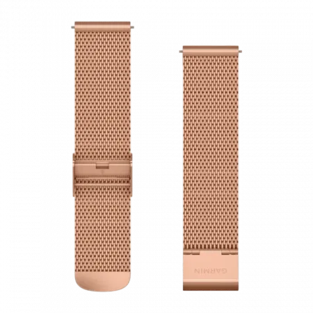 Ремінець Quick Release 20 мм, 18K Rose Gold PVD міланського плетіння металевий 
