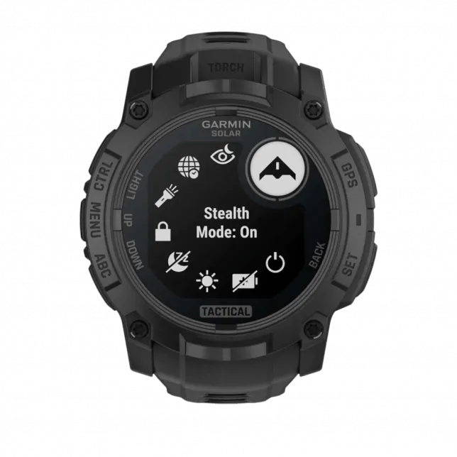 Смарт-годинник Garmin Instinct 3 50 мм, Solar, Tactical Edition Black чорний з чорним силіконовим ремінцем