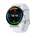Смарт-годинник Garmin Venu 3 Silver stainless steel bezel з білим корпусом та силіконовим ремінцем