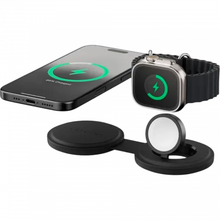 Зарядний пристрій бездротовий Satechi OntheGo 2-in-1 Wireless Charger Black