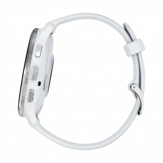 Смарт-годинник Garmin Venu 3 Silver stainless steel bezel з білим корпусом та силіконовим ремінцем