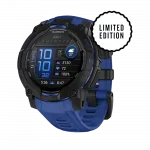 Смарт-годинник Garmin Instinct 3 45 мм, AMOLED Black чорний з Bolt Blue/Black синім/чорним силіконовим ремінцем