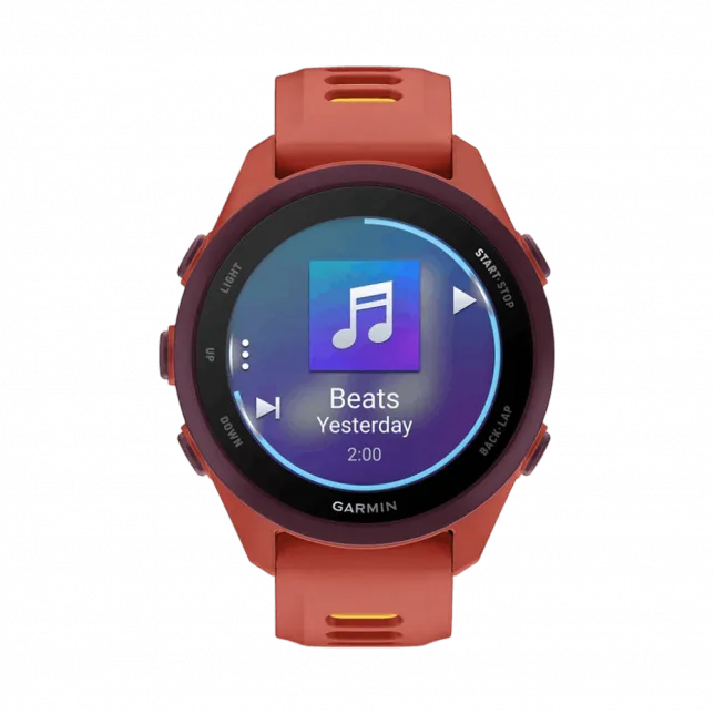Смарт-годинник Garmin Forerunner 170 Music Red Pink червоний з Red Pink/Mango Band червоним/жовтим силіконовим ремінцем