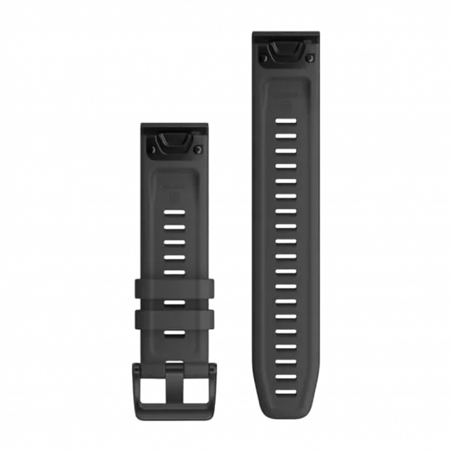 Ремінець QuickFit 22 мм, Slate Grey темно-сірий, Black чорна застібка, силіконовий