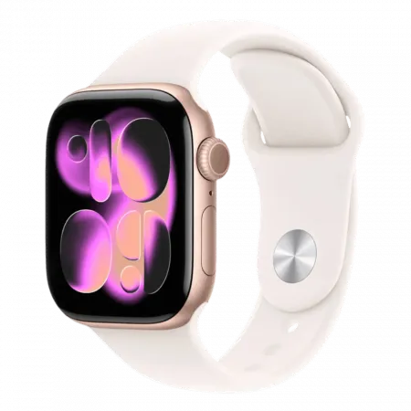 Apple Watch Series 11 GPS, 46mm Rose Gold Aluminum Case with Light Blush Sport Band (S/M)