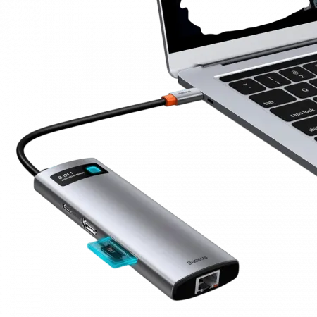 Перехідник Baseus HUB 8-in-1 Type-C Space Gray