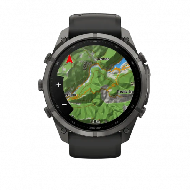 Смарт-годинник Garmin 9 51мм, Titanium з Pebble Gray темно-сірим силіконовим ремінцем