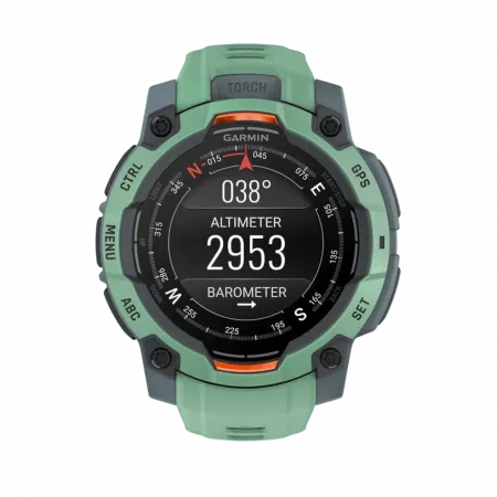 Смарт-годинник Garmin Instinct 3 45 мм, AMOLED Neotropic зелений з Neotropic зеленим силіконовим ремінцем
