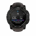 Смарт-годинник Garmin Instinct 3 50 мм, AMOLED Black чорний з Charcoal коричневим силіконовим ремінцем