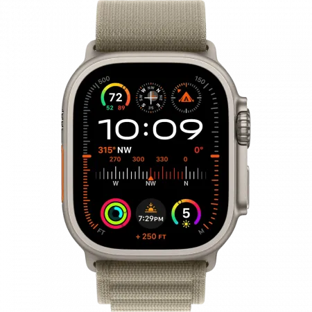 б/у Apple Watch Ultra 2 GPS + LTE 49mm Titanium Case with Olive Alpine Loop - Medium