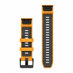 Ремінець QuickFit 22 мм, Spark Orange/Graphite помаранчевий/темно-сірий силіконовий