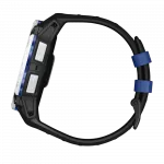 Смарт-годинник Garmin Instinct 3 50 мм, Solar Whitestone білий з Black/Bolt Blue чорним/синім силіконовим ремінцем