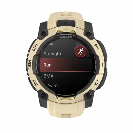 Смарт-годинник Garmin Instinct 3 45 мм, AMOLED Citrine бежевий з Citrine бежевим силіконовим ремінцем
