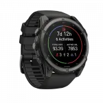 Смарт-годинник Garmin Fenix 9  51мм, Carbon Grey DLC Titanium з Black чорним силіконовим ремінцем