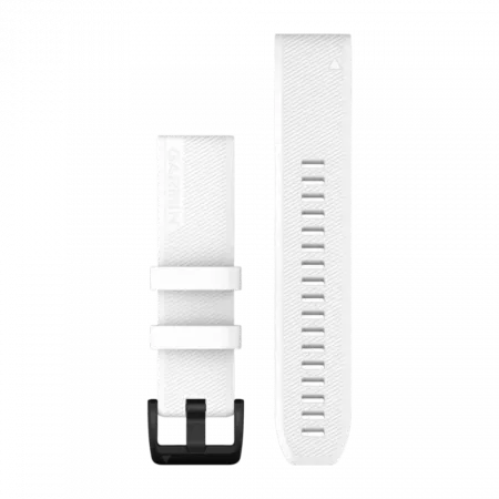  Ремінець QuickFit 22 мм, White білий, Black Stainless Steel застібка, силіконовий