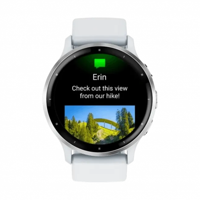 Смарт-годинник Garmin Venu 3 Silver stainless steel bezel з білим корпусом та силіконовим ремінцем