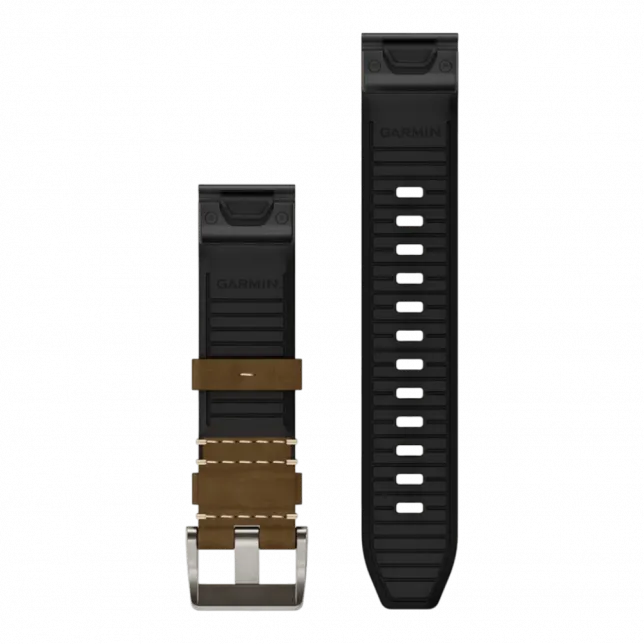 Ремінець QuickFit 22мм, Tundra/Black коричневий гібридний шкіряний/каучуковий