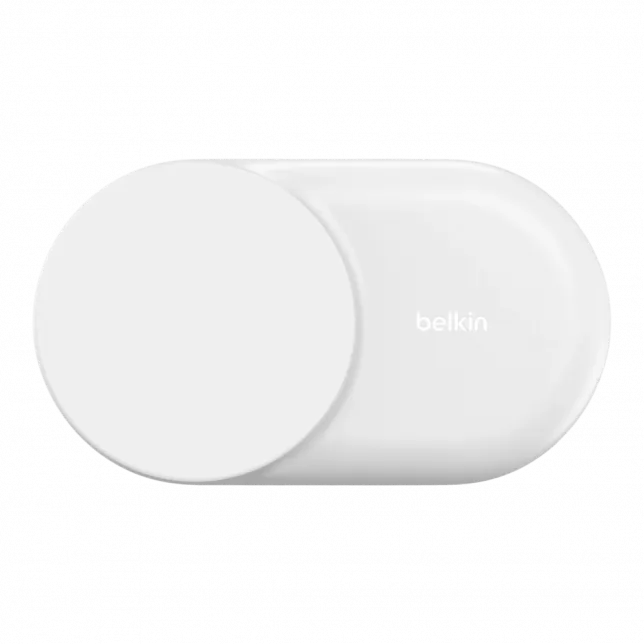 Зарядний пристрій бездротовий Belkin UltraCharge 2в1 Foldable Magnetic Charging 25W, White