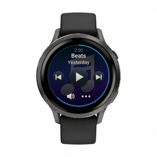 Смарт-годинник Garmin Venu 4 41 мм Slate з Black чорним силіконовим ремінцем