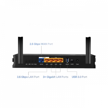 Маршрутизатор TP-LINK Archer BE230 BE3600, 3xGE LAN, 2.5xGE LAN, 2.5xGE WAN, 1xUSB3.0 MESH