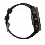 Смарт-годинник Garmin Fenix 8 51мм, Solar Sapphire, Carbon Gray DLC Titanium з Black/Pebble Gray чорним силіконовим ремінцем