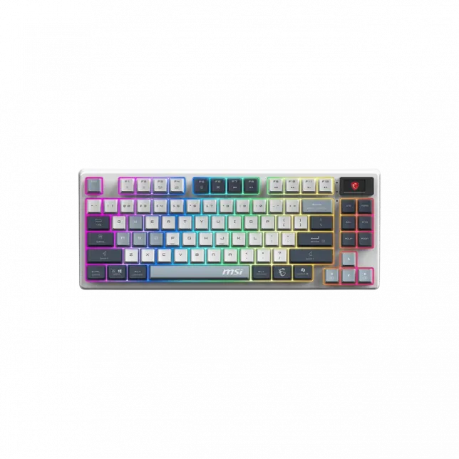 Клавіатура механічна MSI FORGE GK600 TKL W SKY UA 104key, mechanical Linear, USB-A, Wireless, Bluetooth, EN/UKR/RU, RGB, білий