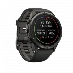 Смарт-годинник Garmin Fenix 9 Pro - inReach, 43мм Carbon Gray DLC Titanium з Black/Pebble Grey чорним/темно-сірим силіконовим ремінцем