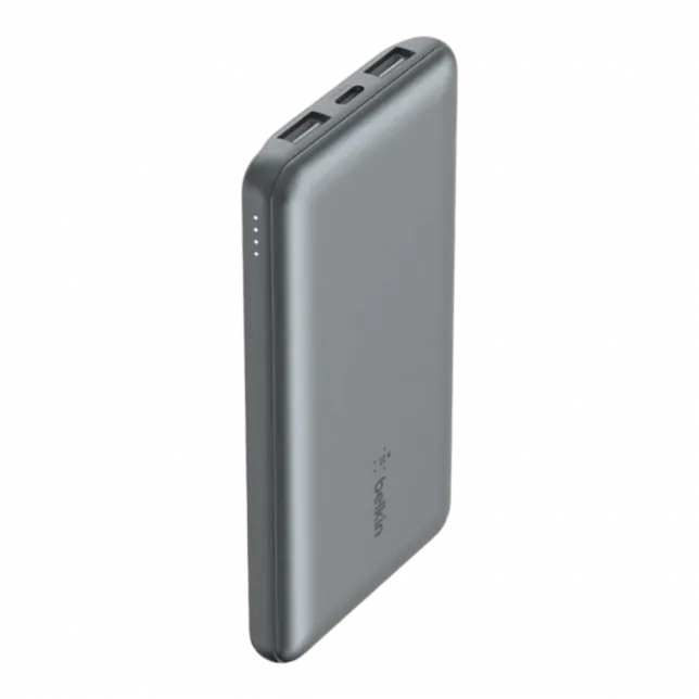 Повербанк Belkin 10000mAh 15W 2xUSB-A/1xUSB-C, Gray