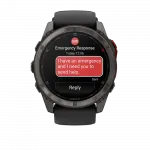 Смарт-годинник Garmin Fenix 8 51мм, MicroLED Sapphire, Titanium, Carbon Gray DLC з Black/Pebble Grey чорним/сірим силіконовим ремінцем