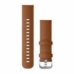 Ремінець Quick Release 22 мм, Brown коричневий, Silver застібка, італійська шкіра