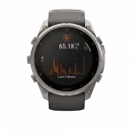 Смарт-годинник Garmin Fenix 9 Pro - inReach, Solar, 51мм Titanium з Pebble Grey темно-сірим силіконовим ремінцем