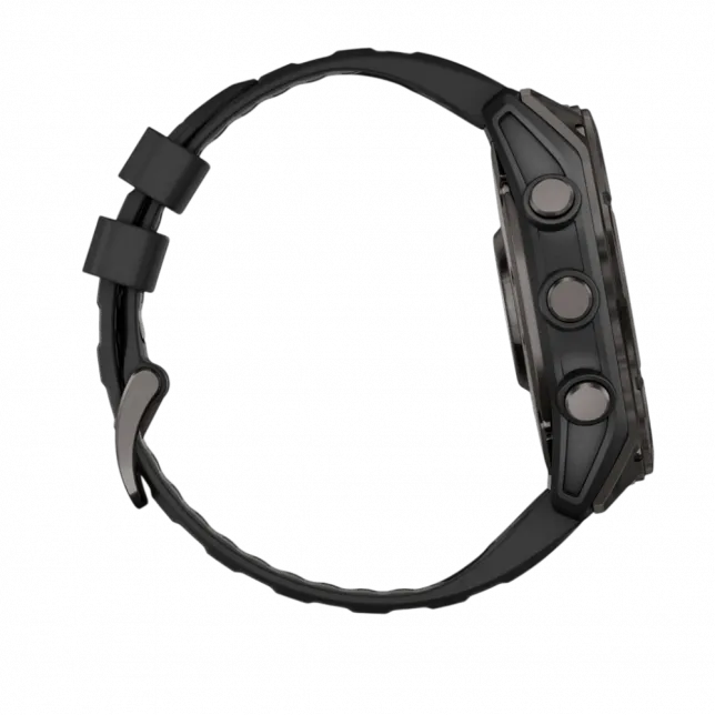 Смарт-годинник Garmin Fenix 8 51мм, AMOLED Slate Gray з Black чорним силіконовим ремінцем