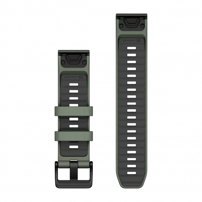 Ремінець QuickFit 22 мм, Black/Pebble Gray сіро-зелений силіконовий
