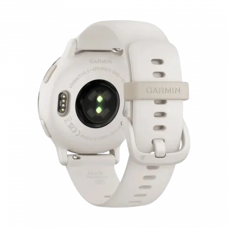 Смарт-годинник Garmin Vivoactive 5 Cream Gold Aluminum Bezel з корпусом кольору слонова кістка Ivory та силіконовим ремінцем