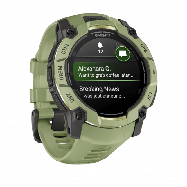 Смарт-годинник Garmin Instinct 3 50 мм, AMOLED Fern Green зелений з Fern Green зеленим силіконовим ремінцем