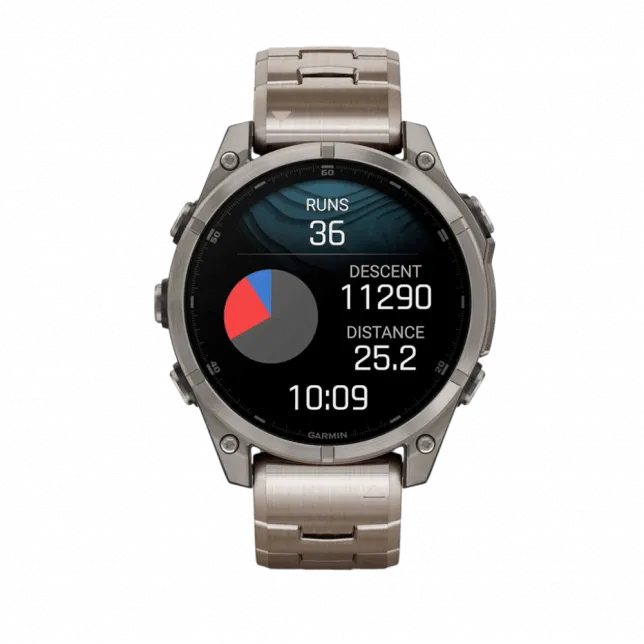 Смарт-годинник Garmin Fenix 8 47мм, AMOLED Sapphire, Titanium з титановим браслетом