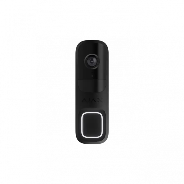 Відеодзвінок Ajax Doorbell, універсальне встановлення, 4 мп, 155° вертикальний 90° горизонтальний, іч 6м, дальнісь виявлення руху 4м, штучний інтелект, wi-fi, чорний